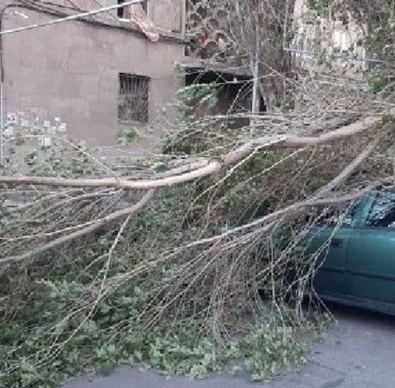 Տեսեք ինչ վնասներ է տվել երեկվա քամին