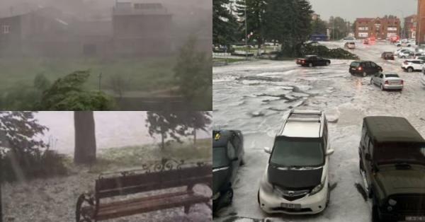 Փոթորիկ, ուժեղ կարկուտ․ Գյումրին՝ այս պահին (տեսանյութեր)