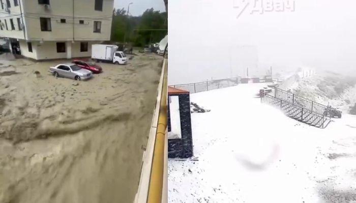Սոչին ջրի տակ է անցել, սկսել է ձյուն տեղալ (տեսանյութ)