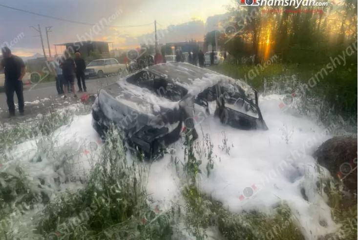 «Hyundai Solaris»-ը գազալցակայանից դուրս գալուց պայթել է. կա 3 վիրավոր