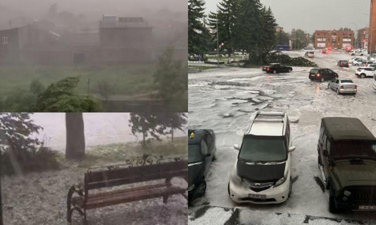 Փոթորիկ, ուժեղ կարկուտ․ Գյումրին՝ այս պահին (տեսանյութեր)
